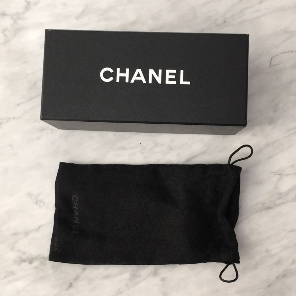 CHANEL sunglass box and linen dust bag